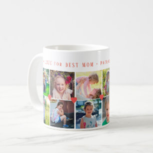 12 foto collage LIEFDE voor BESTE MOM rode harten Koffiemok