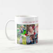 12 foto collage LOVE voor BEST DAD rood manuscript Koffiemok (Links)