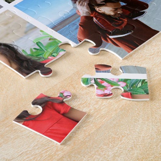 12 foto collage LOVE voor BEST MOM rood manuscript Legpuzzel (Zijkant)