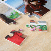 12 foto collage LOVE voor BESTE DAD marine script Legpuzzel (Zijkant)