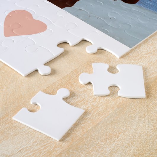 12 foto collage LOVE voor BESTE DAD marine script Legpuzzel (Zijkant)