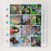 12 foto collage LOVE voor BESTE DAD marine script Legpuzzel (Horizontaal)
