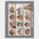 12 Foto-collage met Charcoal Gray Background Fleece Deken (Voorkant)