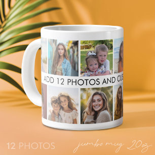 12 foto collage met één regel tekst in het midden grote koffiekop