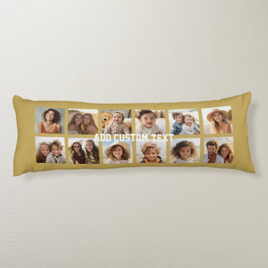 12 Foto-collage met Gold-achtergrond Lichaamskussen (Achterkant)