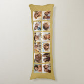 12 Foto-collage met Gold-achtergrond Lichaamskussen (Voorkant Verticaal)