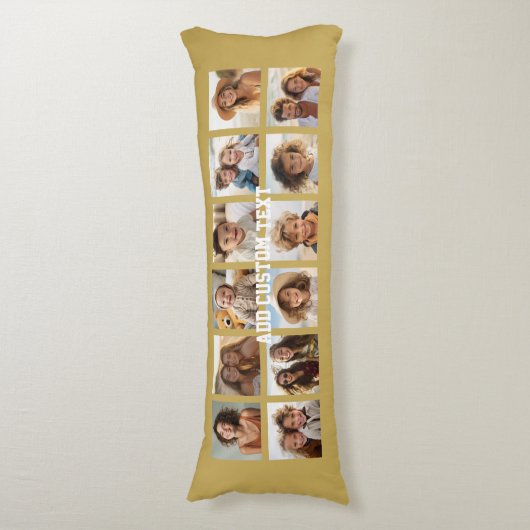 12 Foto-collage met Gold-achtergrond Lichaamskussen (Voorkant Verticaal)