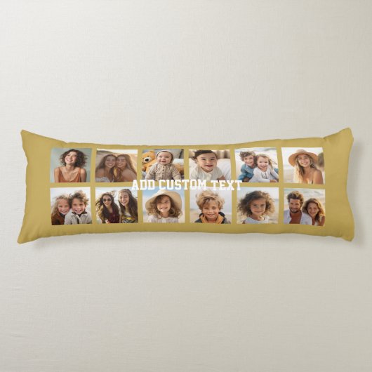 12 Foto-collage met Gold-achtergrond Lichaamskussen (Voorkant)