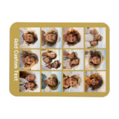 12 Foto-collage met Gold-achtergrond Magneet (Horizontaal)