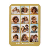 12 Foto-collage met Gold-achtergrond Magneet (Verticaal)