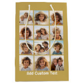 12 Foto-collage met Gold-achtergrond Medium Cadeauzakje (Voorkant)