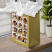12 Foto-collage met Gold-achtergrond Medium Cadeauzakje