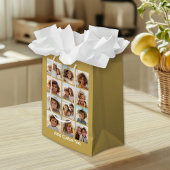 12 Foto-collage met Gold-achtergrond Medium Cadeauzakje