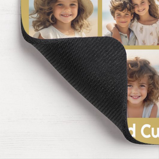 12 Foto-collage met Gold-achtergrond Muismat (Hoek)