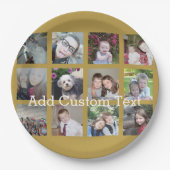 12 Foto-collage met Gold-achtergrond Papieren Bordje (Voorkant)
