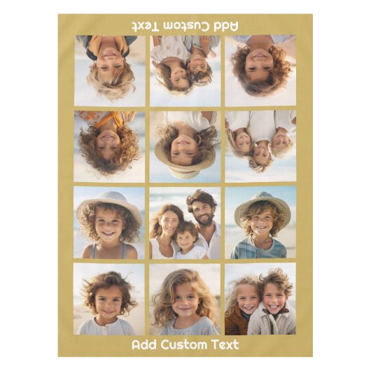 12 Foto-collage met Gold-achtergrond Tafelkleed (Voorkant)