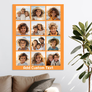 12 Foto collage met Gold Background 20x28 Poster