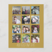 12 foto collage met gouden achtergrond flyer (Voorkant)