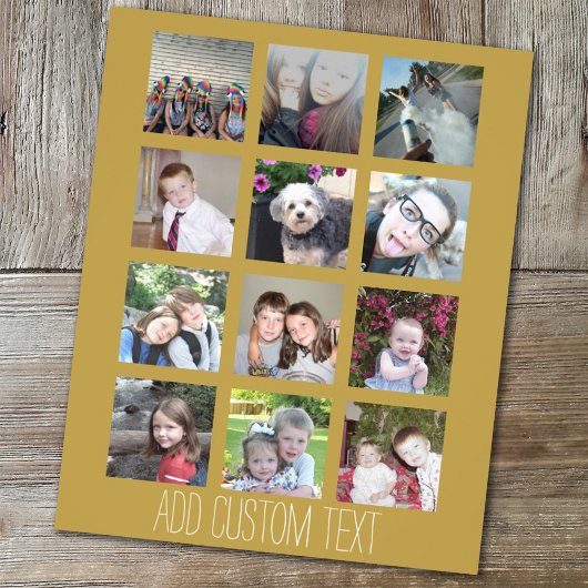 12 foto collage met gouden achtergrond flyer