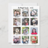 12 Foto collage met jaar in Review plus bericht Feestdagenkaart (Voorkant)