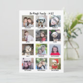 12 Foto collage met jaar in Review plus bericht Feestdagenkaart (Staand voorkant)