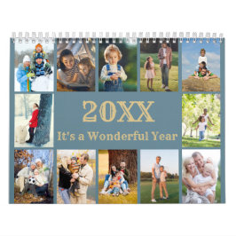 12 Foto collage met maandelijkse notities en foto' Kalender