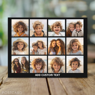 12 foto collage met zwarte achtergrond briefkaart