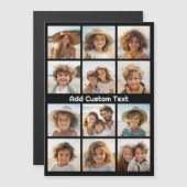 12 Foto Collage - Modern Raster Zwart Wit Tekst (Voorkant / Achterkant)