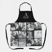 12 Foto Collage Monogram Zwart & Wit Schort (Voorkant)