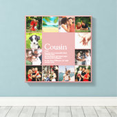 12 Foto Collage Oom/Nicht Definition Stof Roze Roz Canvas Afdruk (Insitu (Houten vloer))