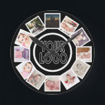 12 Foto Collage Persoonlijk Zwart Wit  Ronde Klok<br><div class="desc">12 Foto Collage Persoonlijke Sjabloon Zwart-witte wandklok ...  voeg gewoon uw eigen foto's en logo of achtergrond toe aan deze geweldige wandklok ...  gemakkelijk te personaliseren ...  aanpasbare fotosjabloonklok van Ricaso - perfecte cadeauideeën</div>