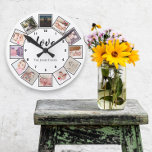 12 Foto Collage Persoonlijk Zwart Wit Ronde Klok<br><div class="desc">12 Foto Collage Persoonlijke Sjabloon Zwart-witte wandklok ...  voeg gewoon uw eigen foto's en tekst toe aan deze geweldige wandklok ...  die gemakkelijk te personaliseren is ...  aanpasbare fotosjabloonklok van Ricaso - perfecte cadeauideeën</div>