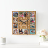 12 Foto Collage Persoonlijke wandklok (Huis)