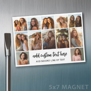 12 Foto Collage Raster - 2 Tekstvakken - Magneet Magnetische Uitnodiging