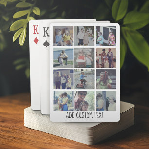 12 Foto Collage - raster met ruimte voor tekst - w Pokerkaarten