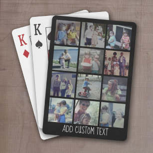 12 Foto Collage - raster met tekstgebied - zwart Pokerkaarten