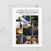 12 Foto Collage Rouwplechtigheid Briefkaart (Voorkant / Achterkant)