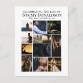 12 Foto Collage Rouwplechtigheid Briefkaart (Voorkant)