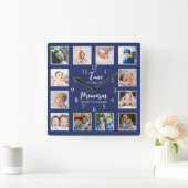 12 Foto Collage Time Flies Memories Blaas blijven Vierkante Klok (Huis)