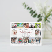 12 Foto collage wat een jaar in Review onderschrif Feestdagenkaart (Staand voorkant)