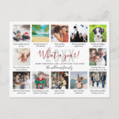 12 Foto collage wat een jaar in Review onderschrif Feestdagenkaart (Voorkant)