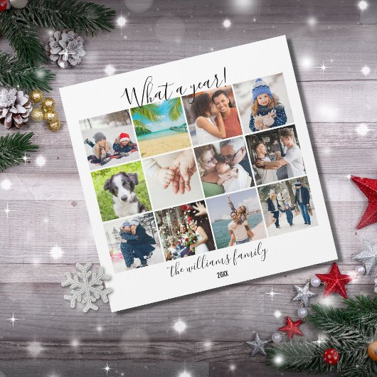 12 Foto Collage Wat een Jaar Kerstkaart