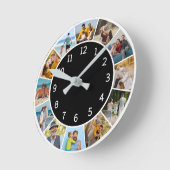 12 foto collage zwart-wit familie en vrienden  ronde klok (Hoek)