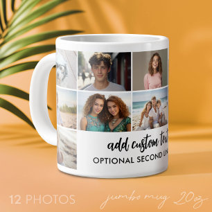 12 foto-collageraster - 2 tekstvakken - zwart wit grote koffiekop