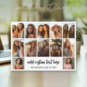 12 foto-collagerooster - 2 tekstvakken - briefkaart