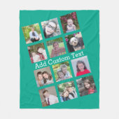 12 Foto Fun Square Collage met groene achtergrond Fleece Deken (Voorkant)