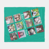 12 Foto Fun Square Collage met groene achtergrond Fleece Deken (Voorkant (Horizontaal))