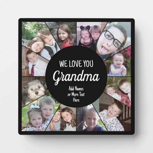 12 Foto Funky Photo Collage - We houden van je oma Fotoplaat (Voorkant)