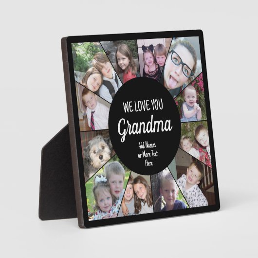 12 Foto Funky Photo Collage - We houden van je oma Fotoplaat (Voorkant)