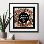 12 Foto Funky Photo Collage - We houden van je oma Poster<br><div class="desc">Gebruik 12 vierkante foto's en maak een unieke en trendy fotocollage met een plaats voor groet aan oma of opa. Als u om het even wat rond moet bewegen,  klik op de aanpassingsknoop om veranderingen aan te brengen.</div>